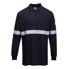 Tricou Polo cu Maneci Lungi Antistatic si Ignifug cu Benze Reflectorizante